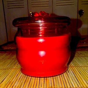 Apple/Cinnamon Scorpio Red Glass Candle Jar